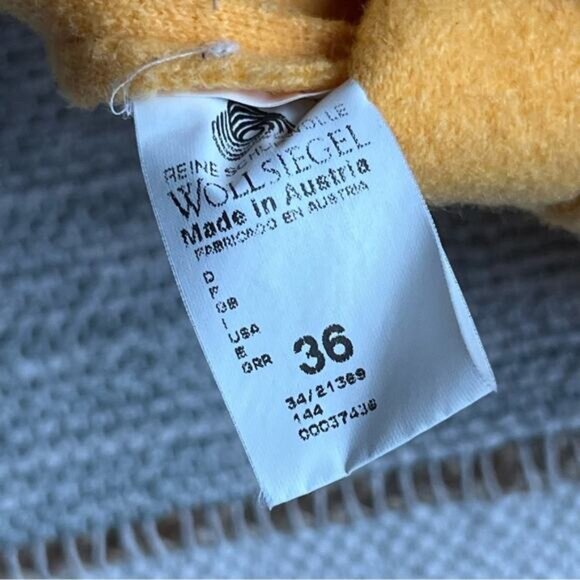 Giesswein Yellow 100% Pure New Wool Zip Up Jacket Women’s Size 36 US Small - Picture 10 of 10